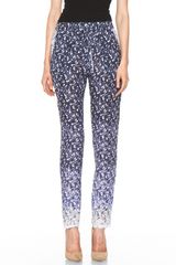 Yigal Azrouel Ombre Paisley Silk Georgette Pant in Night Multi