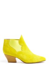 Acne Alma Mid Heel Pull On Leather Ankle Boot