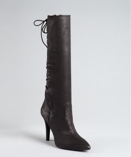 black long boots with laces