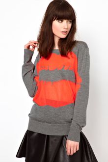 Markus Lupfer Markus Big Smacker Lips Intarsia Jumper - Lyst