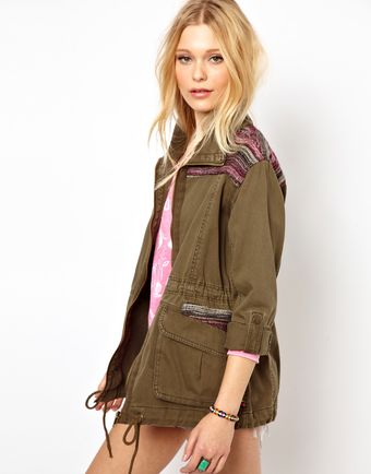 River Island Jacquard Detail Army Jacket - Lyst