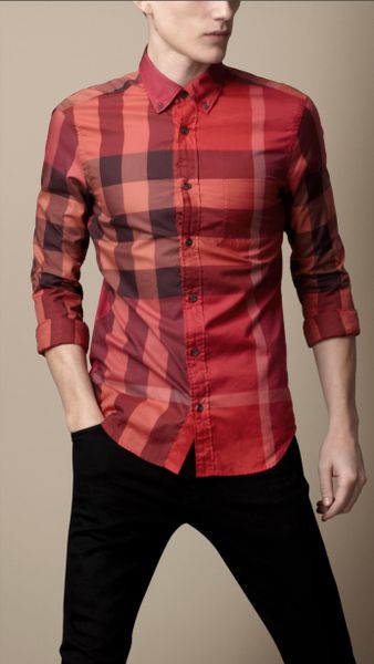 mens burberry button down