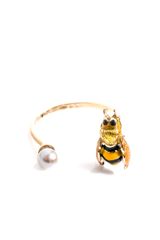 Delfina Delettrez Pearl Enamel and Goldplated Bee Ring