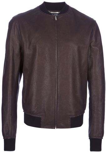 Dolce & Gabbana Light Zipup Leather Jacket - Lyst