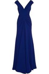 Lela Rose Ruched Crepe Gown