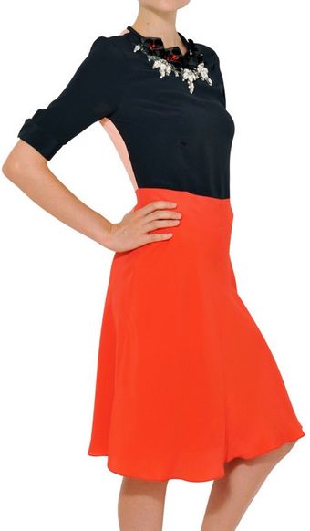Marni Embroidered Silk Crepe Dress - Lyst