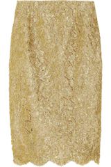 Michael Kors Metallic Soutache Lace Skirt