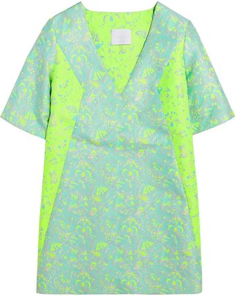 Richard Nicoll Color Block Brocade Mini Dress - Lyst