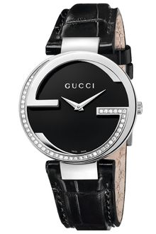 Gucci Interlocking G Leather Strap Watch - Lyst
