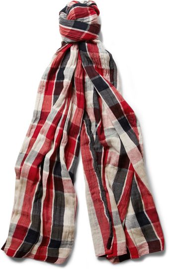 Paul Smith Double sided Woven cotton Scarf - Lyst