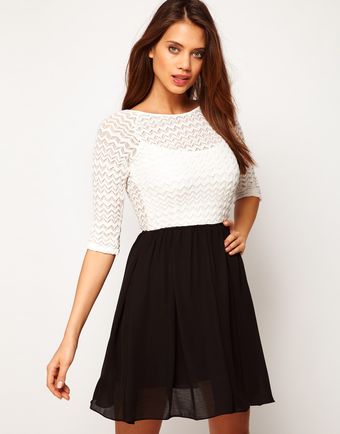Tfnc Crochet Skater Dress - Lyst