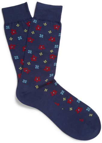 Richard James Floralpatterned Cotton Socks - Lyst