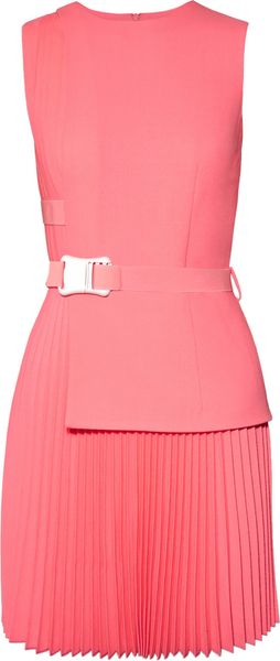 Christopher Kane Pleated Wool Mini Dress - Lyst