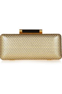 Diane Von Furstenberg Tonda Perforated Leather Box Clutch - Lyst