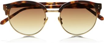 Linda Farrow Luxe Roundframe Acetate and Metal Sunglasses - Lyst