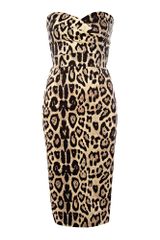 Tfnc Strapless Leopard Midi Dress