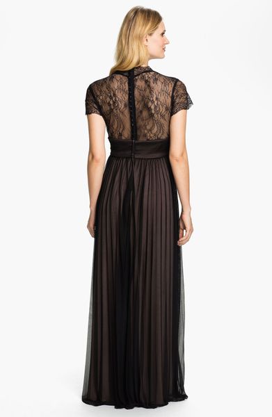 betsy and adam pleated gown