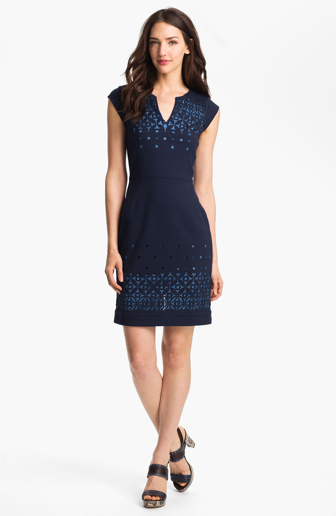 Laundry By Shelli Segal Ponte Knit Sheath Dress in Blue (inkblot) Lyst