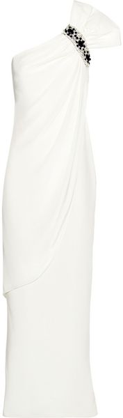 Notte By Marchesa Embellished Oneshoulder Silk Gown - Lyst