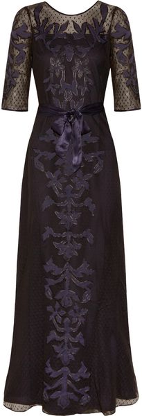 Alice By Temperley Floria Appliquéd Cottonmesh Gown - Lyst