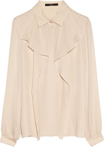 Gucci Ruffled Silkgeorgette Shirt - Lyst