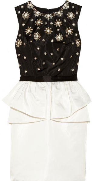 Jason Wu Embellished Silksatin Peplum Dress - Lyst