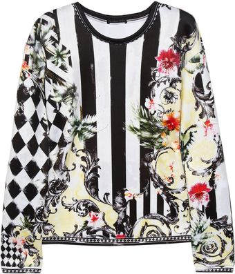 Balmain Printed Stretchsatin Jersey Top - Lyst