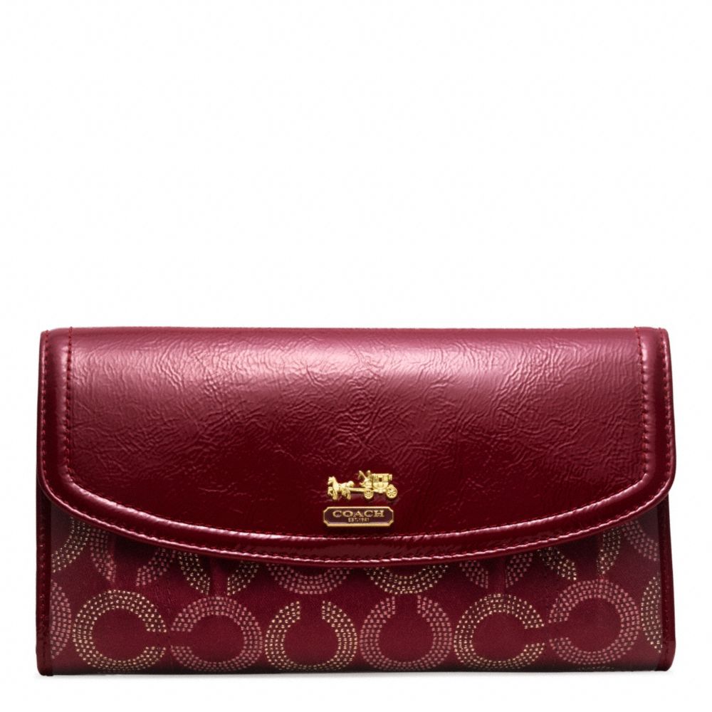 Coach Madison Dotted Op Art Checkbook Wallet in Red (brass/crimson) Lyst