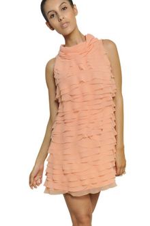Moschino Ruffled Techno Mousseline Dress - Lyst