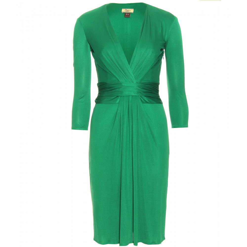 Issa Silkjersey Wrap Dress in Green (emerald) Lyst