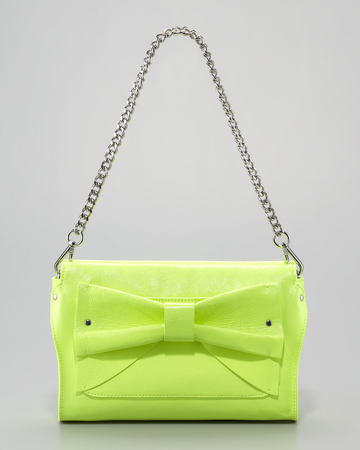 Nanette Lepore Neon Leather Clutch Bag in Yellow (neon yellow) | Lyst