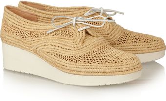 Robert Clergerie Vicole Raffia Platform Brogues - Lyst