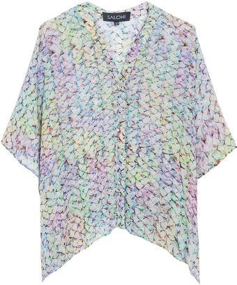 Saloni Printed Silk Top - Lyst
