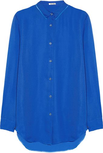 Acne Patti Tape Oversized Chiffon Blouse - Lyst