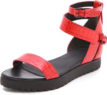 Alexander Wang Jade Flat Croc Sandals - Lyst