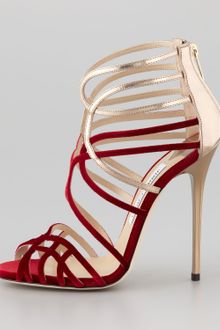 Jimmy Choo Maury Velvet Leather Sandal - Lyst