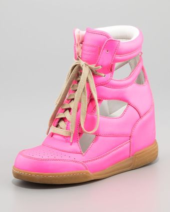 Marc By Marc Jacobs Neon Cutout Wedge Sneaker Pink - Lyst