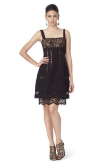 Oscar de la Renta Tank Dress with Vertical Bodice Stitch - Lyst