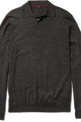 Gucci Long-sleeved Wool Polo Shirt