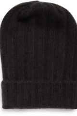 The Elder Statesman Bunny Echo Ribbed Cashmere Beanie Hat
