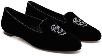 Alexander McQueen Velvet Dress Slippers - Lyst