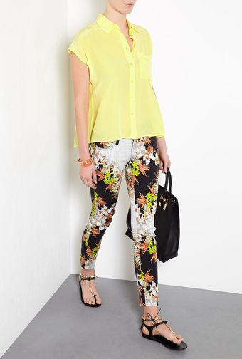 Equipment Marley Yellow Silk Top - Lyst