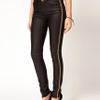 Asos Asos Waxed Skinny Jeans with Chain Side Embellishment in Black - Lyst