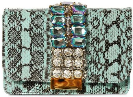 Gedebe Mini Cliky Bijoux Snake Shoulder Bag in Green (multi)