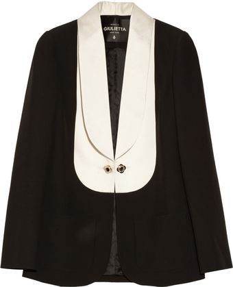 Giulietta Crepe and Silkblend Satin Tuxedo Jacket - Lyst