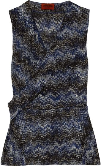 Missoni Crochet-knit Wrap-effect Top - Lyst