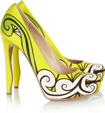 Nicholas Kirkwood Neon Printed Silk satin Pumps - Lyst