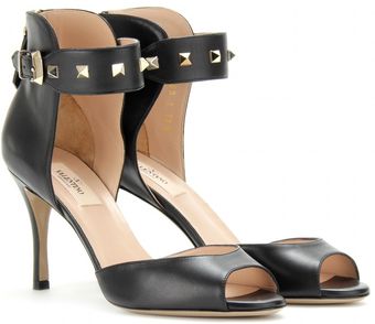 Valentino Rockstud Peeptoe Pumps - Lyst