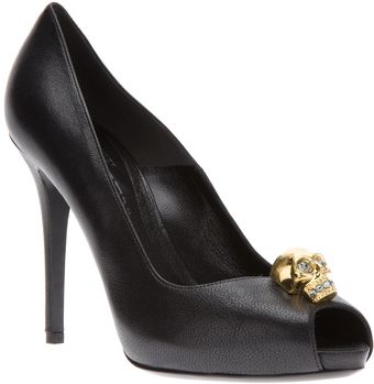 Alexander McQueen Skull Peep Toe Pump - Lyst