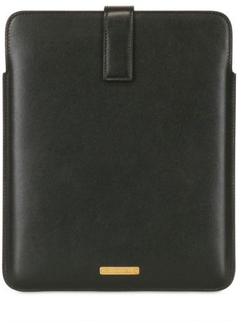 Alexander McQueen Skull Pendant Brushed Leather Ipade Case - Lyst
